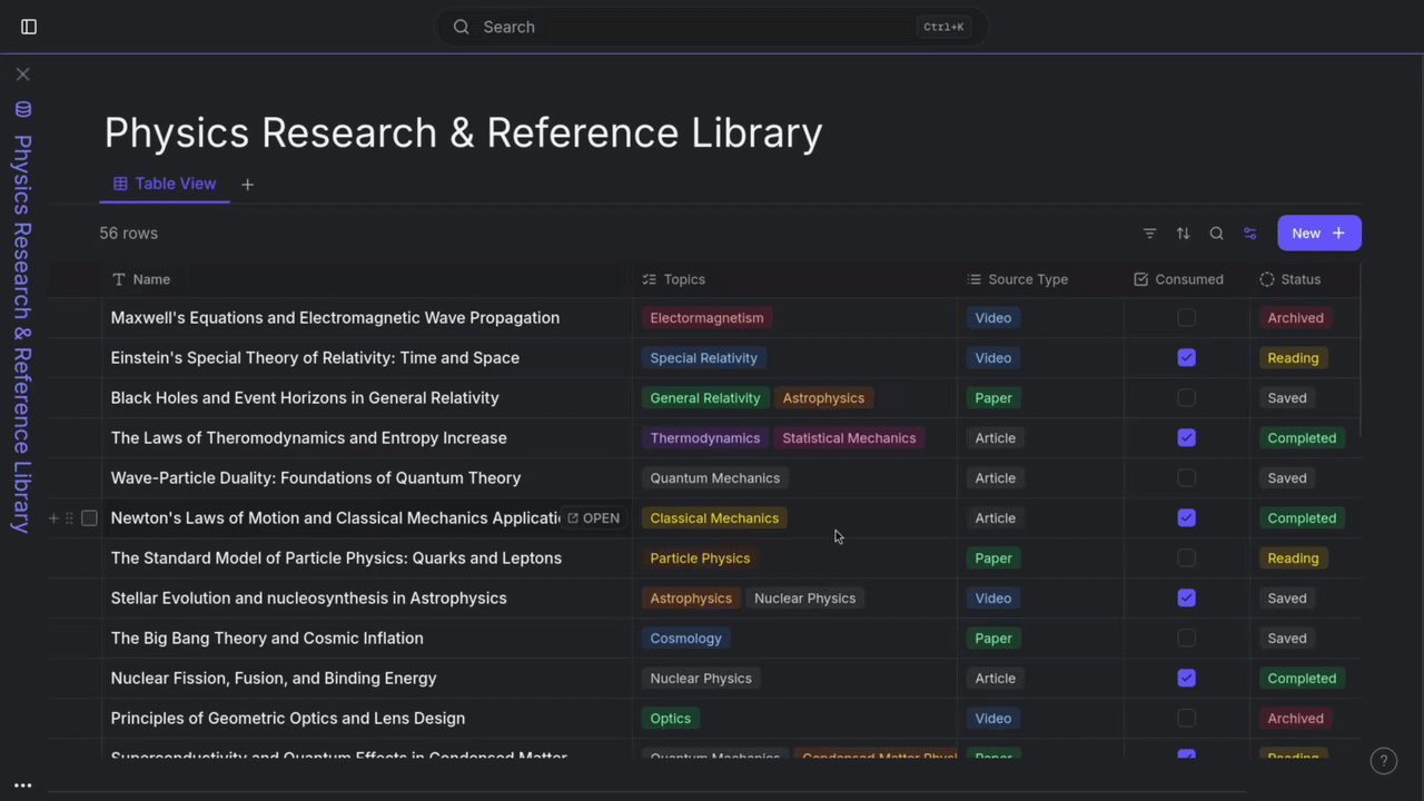 Database search